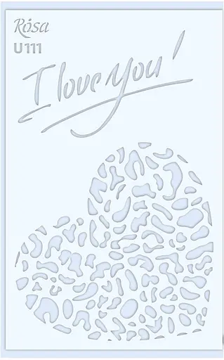 Трафарет многоразовый универсальный №U111 серия Love 13х20см прозрачный 0,5мм. - фото 1