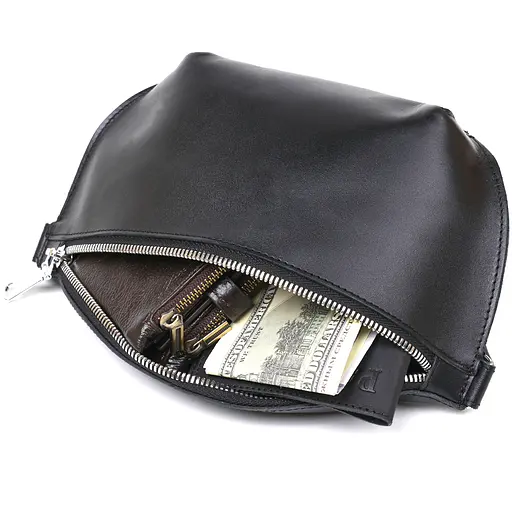 Шкіряна жіноча сумка бананка Shvigel 23х13х5 см sum0020169 - фото 4