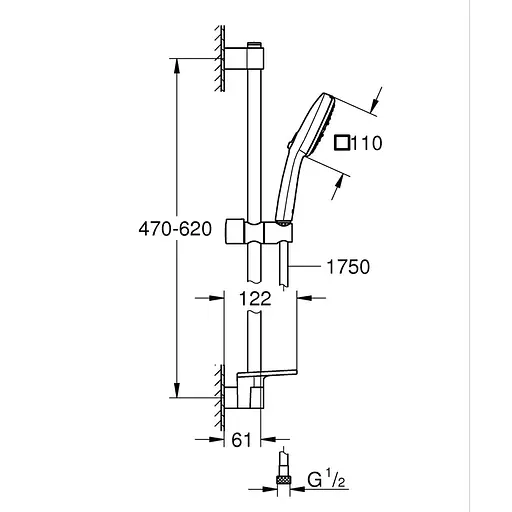 Набір змішувачів для ванни Grohe Cubeo UA125246M Хром - фото 5
