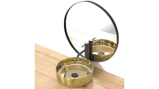 Умивальник Rea Sami gold накладний золотий REA-U1800, Золотий - фото 3