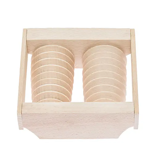 Масажер для стоп дерев'яний для профілактики плоскостопості та рефлекторного масажу на 2 ролики на одну ногу, Woodly 87039 - фото 5