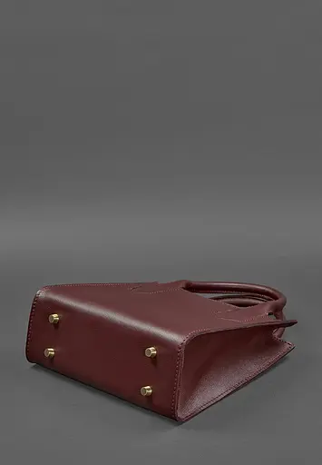 Шкіряна жіноча сумка-кроссбоді бордова - фото 5