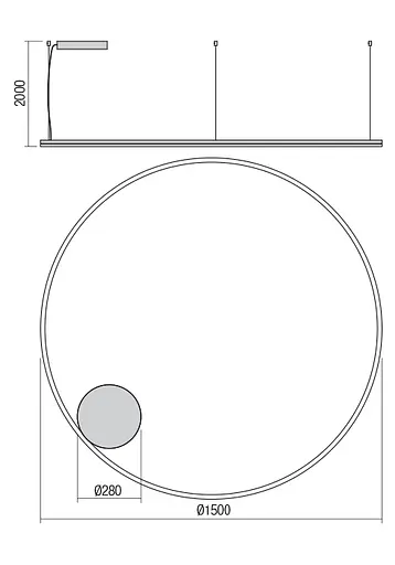Подвесной светильник Redo ORBIT SU LED 105W 4000K D1500 SAND WHITE (4.1.2) 01-1920 - фото 2