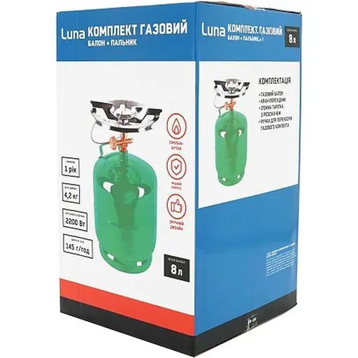 Газовий балон Voltronic GL-7.2 + пальник 20354 Green (GB/GL-7.2G) [149933] - фото 2