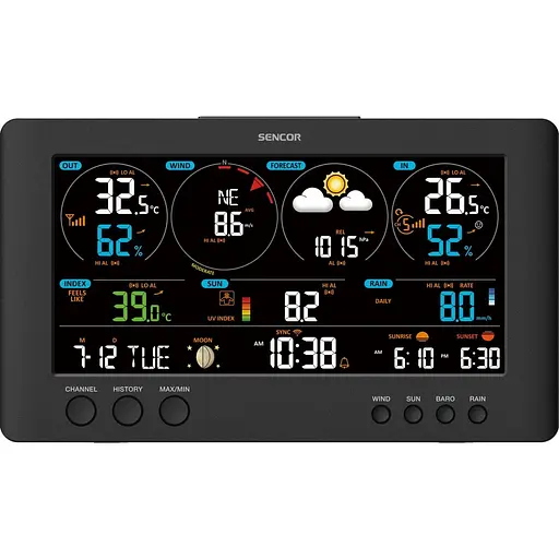 Умная метеостанция Sencor SWS 12500 WIFI черная [134772] - фото 5