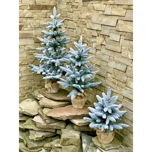 Ялинка Hvoya Classic лита в мішковині 90 см засніжена - фото 6