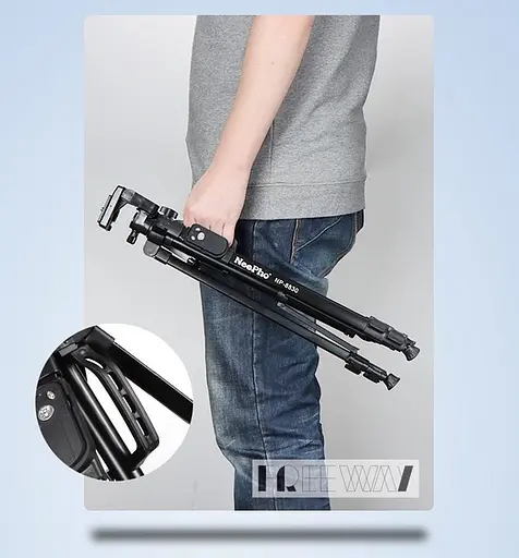 Штатив тренога NeePho NP-8830 не съемная площадка + держатель + пульт + чехол (54-155см) Черный - фото 7