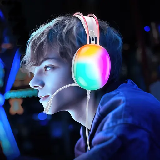 Навушники накладні Hoco W109 ігрові з LED підсвічуванням Jack 3.5 білий - фото 5