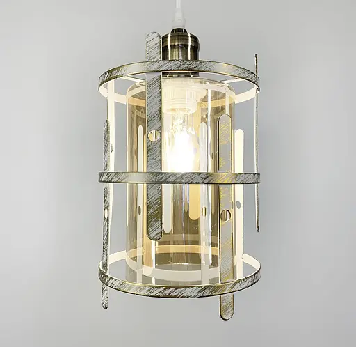 Світильник лофт із позолоченим корпусом Line.F Колір плафона Графітовий - фото 4