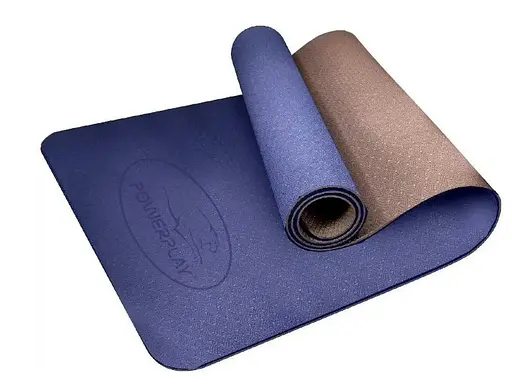 Коврик для йоги и фитнеса PowerPlay 4150 TPE Premium Performance Mat Синий (183x61x0.6) (PP_4150_Blue) - фото 2