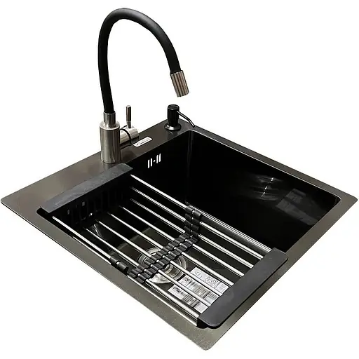 Комплект мойка + смеситель Romzha Arta U-450S BL(C) - фото 3