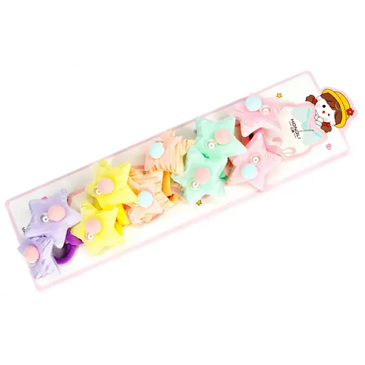 Резинка для волосся дитяча М'які зірочки La-beauty 0108-414, 10 штк - фото 1