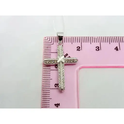 Срібний хрест Аметист з фіанітами 1351951 - фото 4