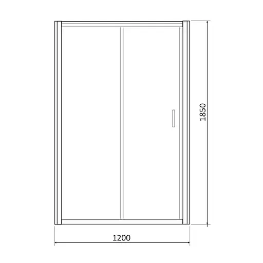 Душевые двери RJ 120RZ080, универсальные, прозрачный, хром - фото 2