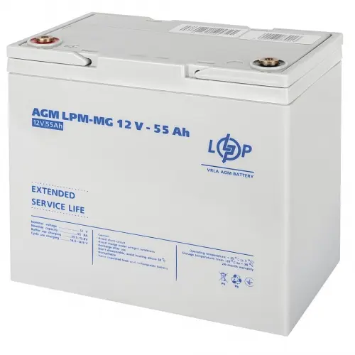 Аккумулятор LogicPower LPM-MG 12V - 55 Ah AGM мультигелевый