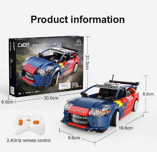 Конструктор детский на радиоуправлении CADA 2008 Citroen C4 WRC  гонка 329 деталей  - фото 3
