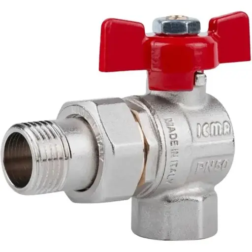 Кран кульовий Icma FAR. ROSSA 1/2" кутовий №361 (87361AD11) - фото 1