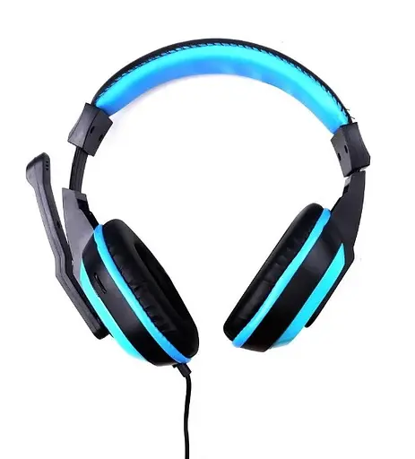 Ігрові навушники Kebidu для ПК з мікрофоном (Чорні з синім) - фото 2