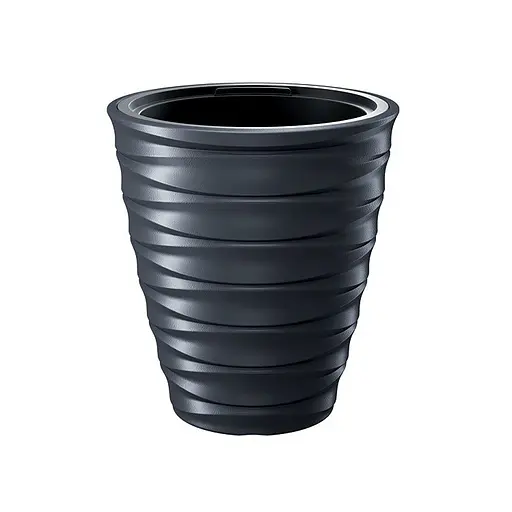 Цветочный горшок Prosperplast Freze круглый с вкладышем антрацит 300 x 320 мм (61383-433)