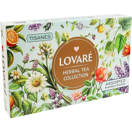Колекція трав’яних чаїв Lovare Herbal Tea Collection 8 видів по 8 пакетиків