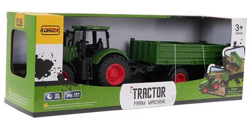 Трактор с прицепом Ramiz 1:24 зеленый - фото 6