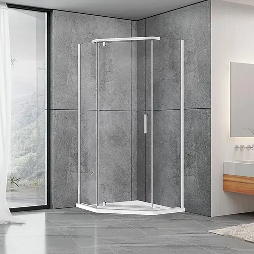 Душова кабіна Dusel А-1104 прозоре 100x100x190, Універсальна, прозорий, хром, 100x100 - фото 1