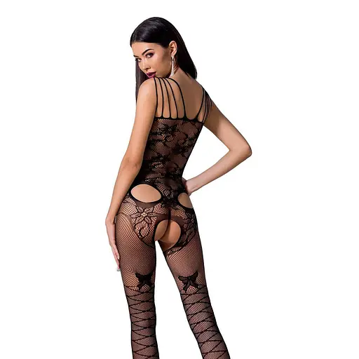 Ажурный бодистокинг с интимными вырезами Passion BS076 black One size - фото 2