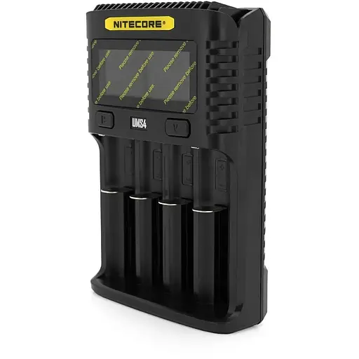 Зарядное устройство универсальное Nitecore Digicharger UMS4, 4 канала, LCD дисплей, поддерживает Li-ion, Ni-MH и Ni-Cd AA(R6), ААA(R03), С(R14)