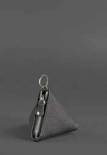 Кожаная монетница 2.0 Пирамида черная - фото 2