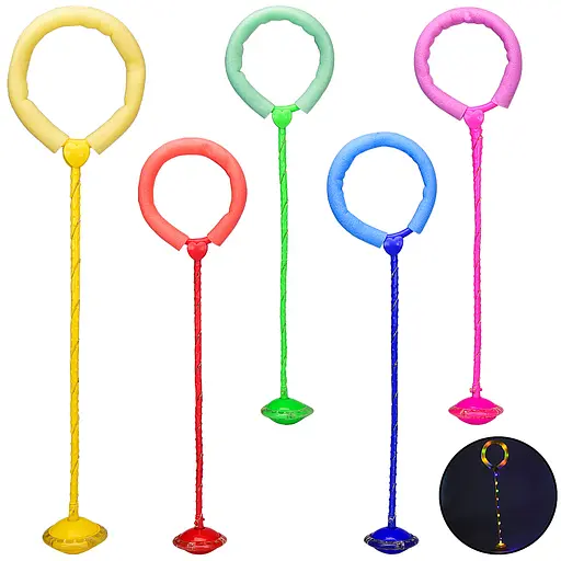 Скакалка с колёсиком SR19002 на одну ногу, свет, 5 цветов, размер игрушки – 63 см (6945678412318) МИКС - фото 2
