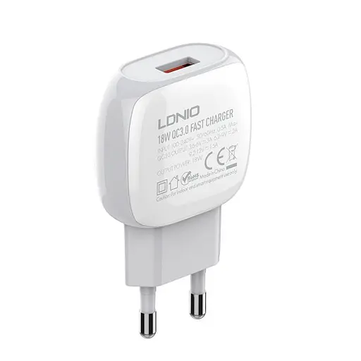 Блок зарядный Адаптер сетевой LDNIO A1306Q Type-C кабель - фото 4