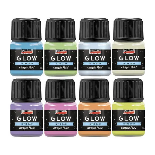 Акриловые краски Pentart для декора Glow in the dark, Голубая, 30 мл (5997412761443) - фото 2