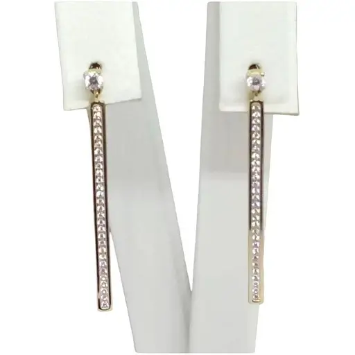 Золотые серьги Столичная Ювелирная Фабрика с фианитами. 110563Ж