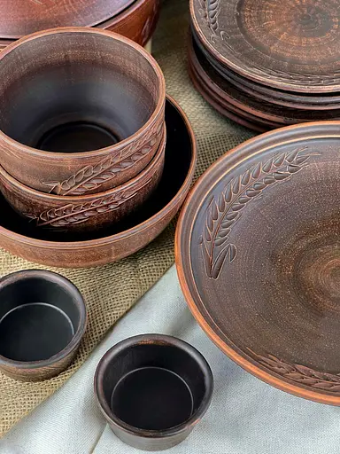 Столовий сервіз керамічного (глиняного) посуду на 6 осіб Колосок - фото 5