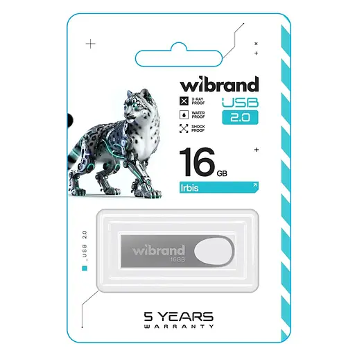 USB флеш накопитель Wibrand 16GB Irbis Silver USB 2.0 (WI2.0/IR16U3S) - фото 2
