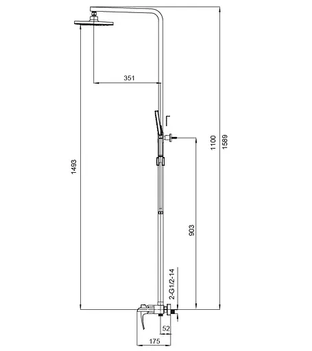 Душова система Koer Водоспад KB-58007-01 KR3462, Хром - фото 2