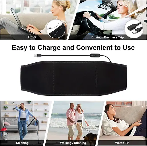 Беспроводная нагревательная подушка для боли в спине с 3 уровнями тепла, портативная грелка для нижней части спины, месячные судороги - фото 5