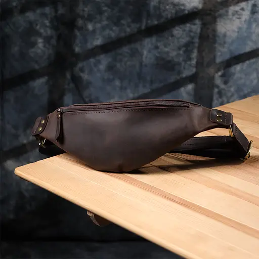 Чоловіча стильна бананка з натуральної vintage шкіри SHVIGEL 29х11х4,5 см sum0027449 - фото 18