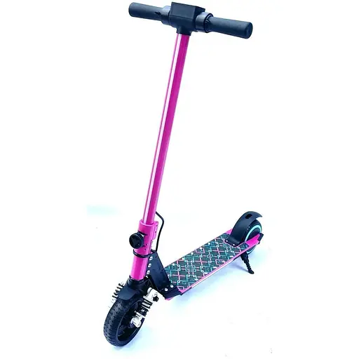Детский Электросамокат E-Scooter ES3 LED + амортизатор Розовый - фото 2