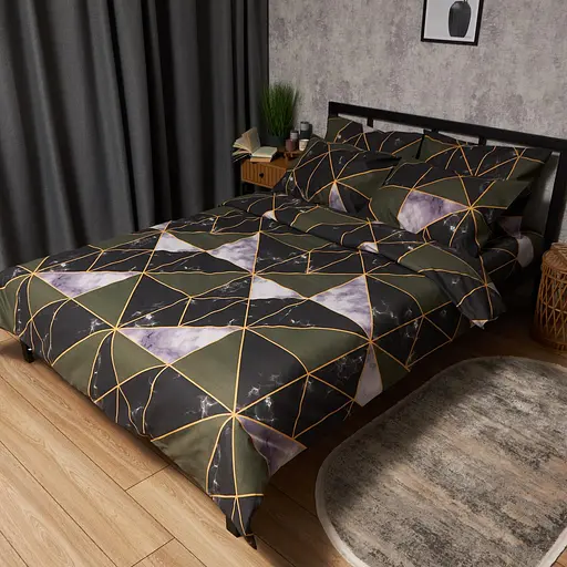 Постельный набор Moon&Star (пододеяльник 175х210 см + 2 наволочки 70х70 см) Микросатин Premium Golden Marble - фото 1