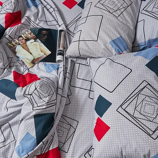 Комплект постельного белья Moon&Star Бязь Gold Люкс Urban Grid Евро 200х220 наволочки 2х70х70 - фото 2