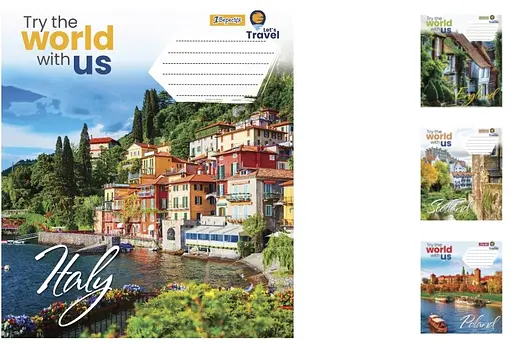 Зошити учнівські 24 аркуша лінія. 1В World with us, 20 шт. в упаковці