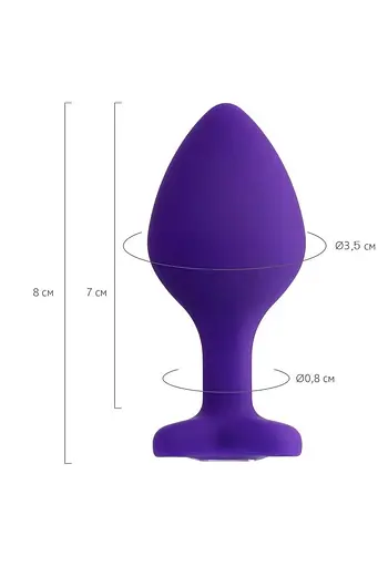 Анальна пробка ToDo Anal Plug Diamond Heart 8 см (фіолетовий) - фото 8