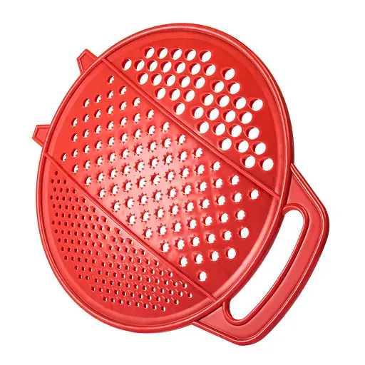 Терка пластмассовая круглая для детского питания и картофеля 24 см, Kitchette Красный 83845 - фото 5