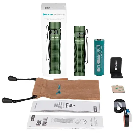 Фонарь Olight Baton 3 Pro Max OD Green - фото 11