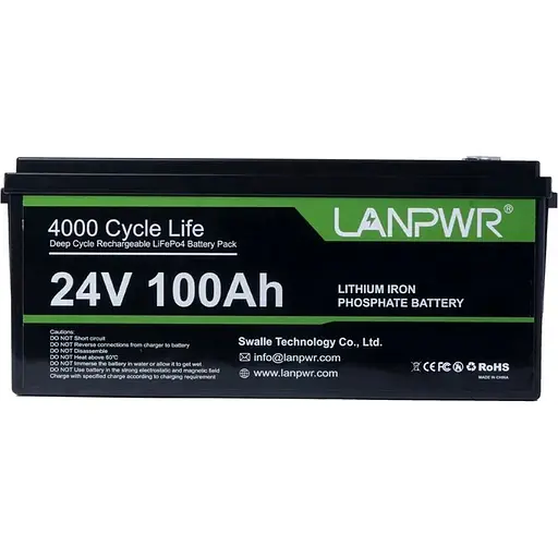 Аккумулятор LanPWR LiFePO4 24V 25.6V/100Ah/2560Wh (LANPWR-24-100) [125502] - фото 6
