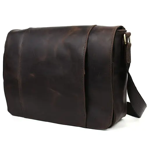 Большая мужская сумка-почтальон из натуральной кожи TARWA 27х37х10 см sum0028362 - фото 5