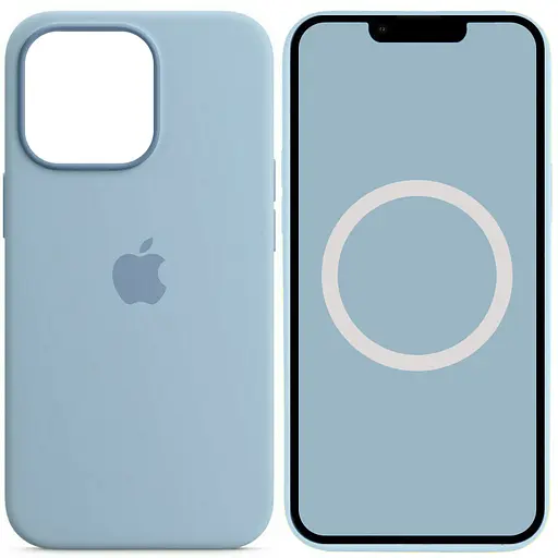 Чехол Epik Silicone case AAA with Magsafe and Animation для Apple iPhone 13 Pro 6.1 Голубой/Blue Fog