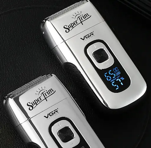 Профессиональный шейвер бритва VGR V-332 Super Trim двойное лезвие триммер LED дисплей 8 Вт Серебряный - фото 7
