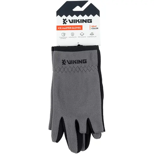 Рукавички Viking Fishing Ice Master Gloves M (fleece) 3 cut finger Grey-graphite - фото 2